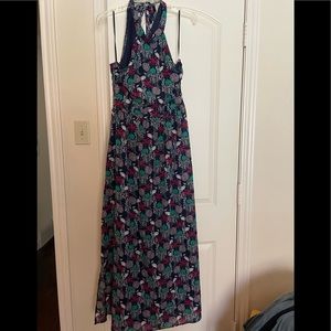 Floral Halter Maxi Dress - Size M